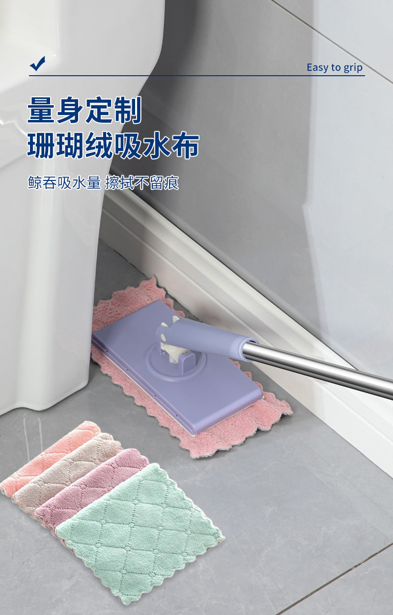 Face towel mop clip cloth mop household absorbent mini mop lazy hands-free wash flat mop wholesale
